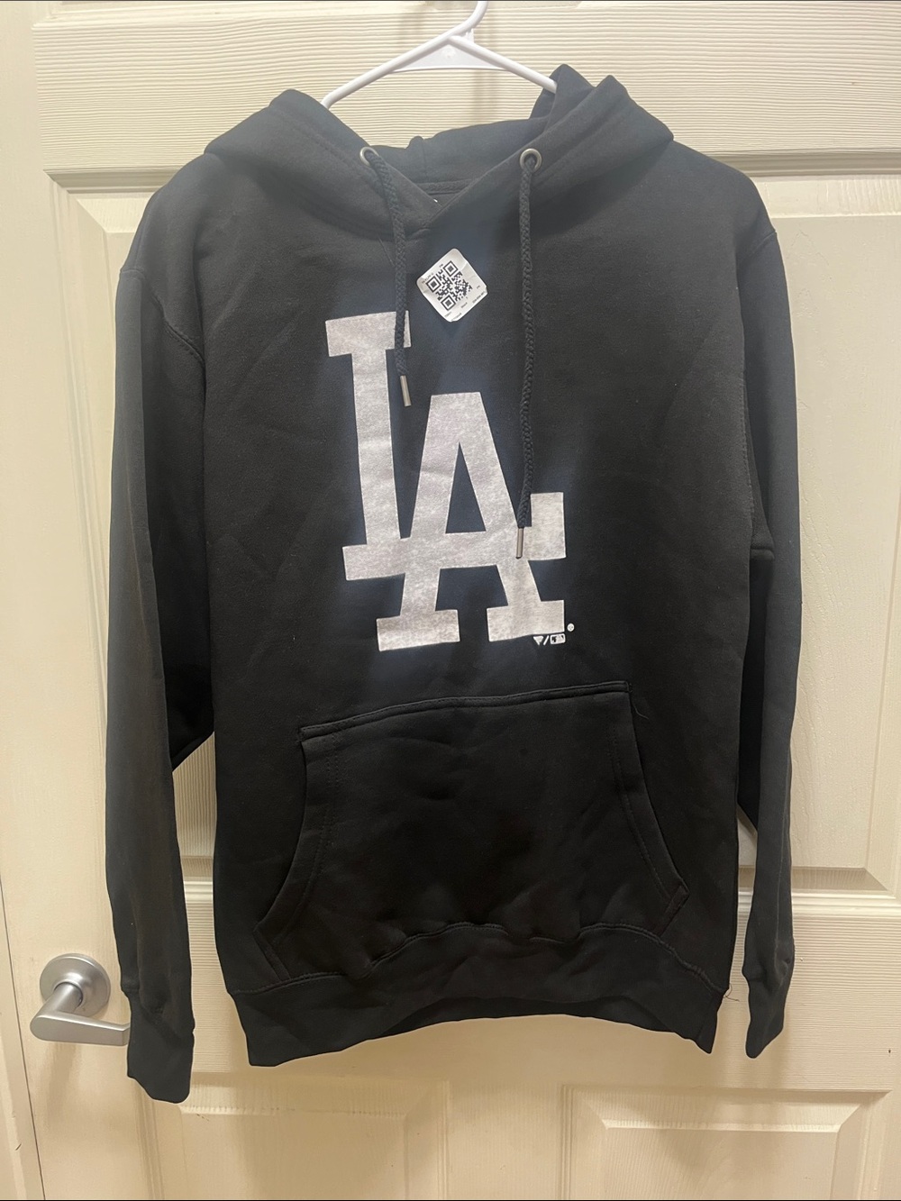 Fanatics Black Hoodie with White LA Graphic S